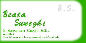 beata sumeghi business card